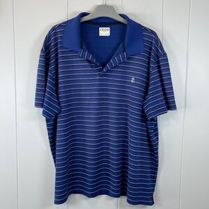 Men's IZOD Royal Blue w/ Stripes Golf Shirt Polo Casual sz XL